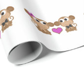 かわいいサルの愛 ラッピングペーパー (ロールコーナー)