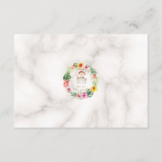 かわいいサルの熱帯フローラ赤ちゃんシャワーの親 アドバイスカード (裏面)