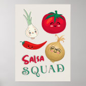 かわいいサルサ隊の野菜イラスト ポスター (正面)