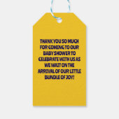 かわいいサルテーマ男の子ベイビーシャワー ギフトタグ (裏面)