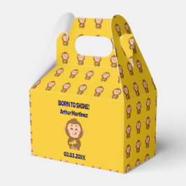 かわいいサルテーマ男の子ベイビーシャワー フェイバーボックス