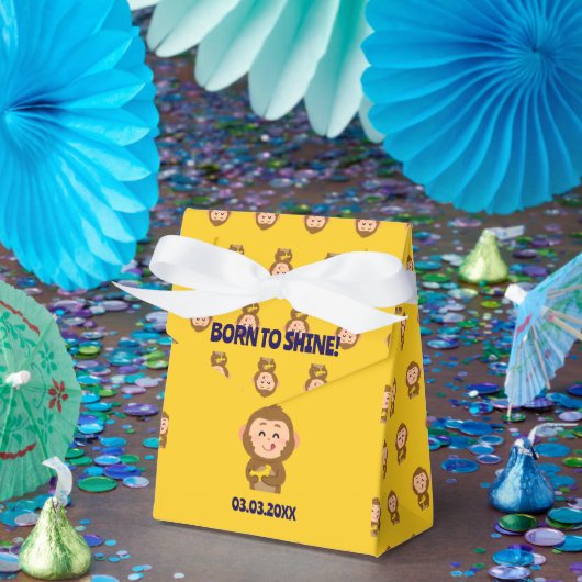 かわいいサルテーマ男の子ベイビーシャワー フェイバーボックス (パーティー)