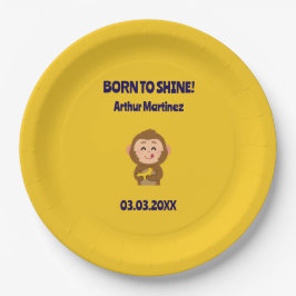 かわいいサルテーマ男の子ベイビーシャワー ペーパープレート
