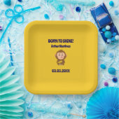 かわいいサルテーマ男の子ベイビーシャワー ペーパープレート (パーティー)