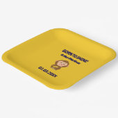 かわいいサルテーマ男の子ベイビーシャワー ペーパープレート (傾斜あり)