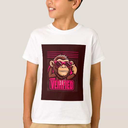 かわいいサルデザイン Tシャツ (正面)