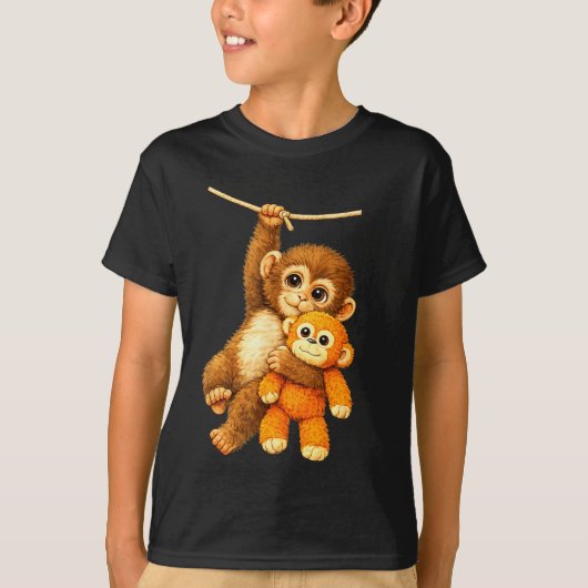 かわいいサルパンチ赤ちゃん  Tシャツ (正面)