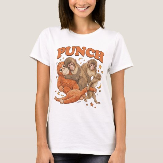 かわいいサルパンチ Tシャツ (正面)