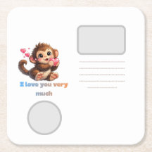 かわいいサルロマンティック引用イラスト