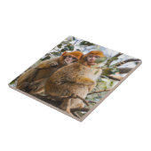 かわいいサル二匹 タイル (側面)