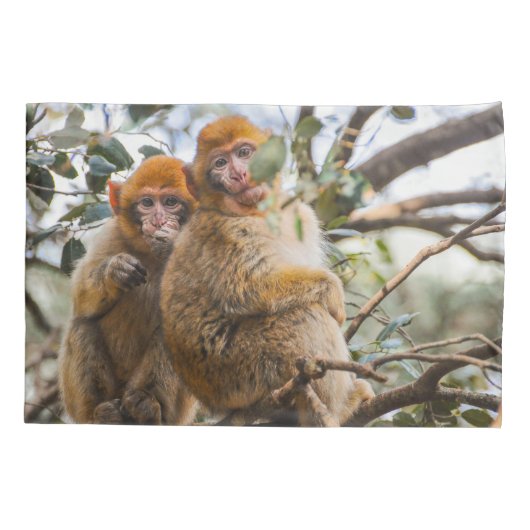 かわいいサル二匹 枕カバー (裏面)