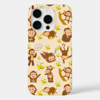 かわいいサル柄のスマホケース - 愛らしいサルD iPhone 16 PROケース