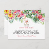 かわいいサル熱帯花フレーム赤ちゃんシャワー エンクロージャーカード (正面/裏面)