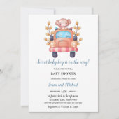 かわいいサル男の赤ちゃん 招待状 (正面)