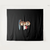 かわいいサル誕生日ケーキ男子 タペストリー (正面(横))