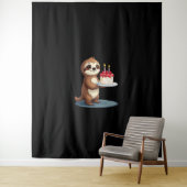 かわいいサル誕生日ケーキ男子 タペストリー (インサイチュ)