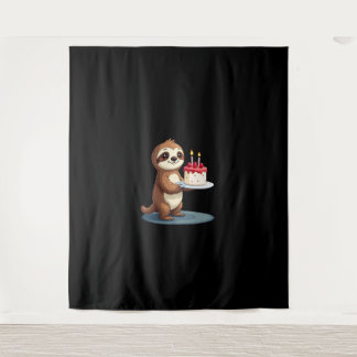 かわいいサル誕生日ケーキ男子 タペストリー