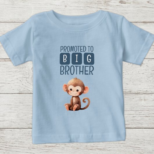 かわいいサル お兄さん ブルー ベビーTシャツ