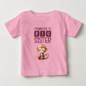 かわいいサル お姉ちゃん ピンク ベビーTシャツ (正面)
