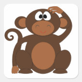 かわいいサル スクエアシール (正面)