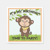 かわいいサル スタンダードカクテルナプキン (正面)