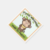 かわいいサル スタンダードカクテルナプキン (角)