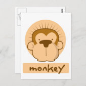 かわいいサル ポストカード (正面/裏面)
