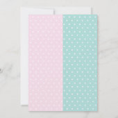 かわいいサル ポルカドット 性別発表パーティー ハート 招待状 (裏面)