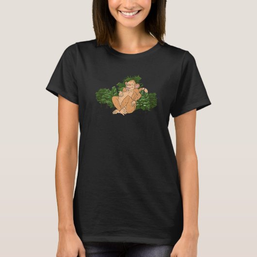 かわいいサル モンキー 動物園 動物 Tシャツ (正面)