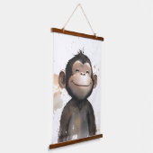 かわいいサル 吊り下げ型タペストリー (傾斜あり)