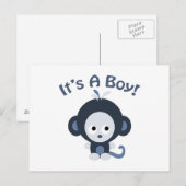 かわいいサル – 男の子だ！ ポストカード (正面/裏面)