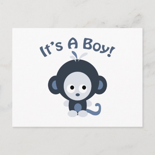 かわいいサル – 男の子だ！ ポストカード (正面)
