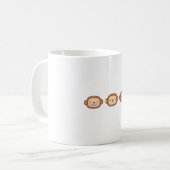 かわいいサル 見ざる 聞かざる 言わざる コーヒーマグカップ (正面左)