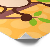 かわいいサル 赤ちゃんの壁アートプリント 女の子 ポスター (角)