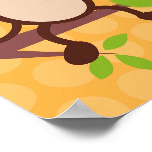 かわいいサル 赤ちゃん部屋 子供用 壁アート プリント 女の子 (角)