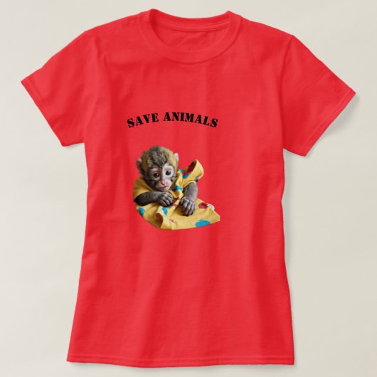 かわいいサル Tシャツ (デザイン正面)