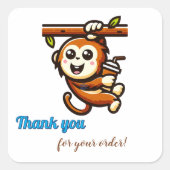 かわいいサル Thank You シール (正面)