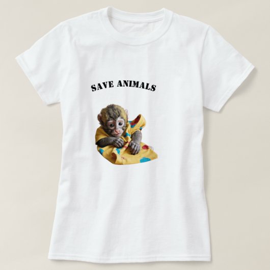 かわいいサルTシャツ Tシャツ (デザイン正面)