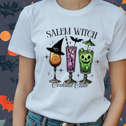 かわいいサレムウィッチカクテルクラブハロウィーンTシャツ Tシャツ