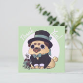 かわいいサンキューパグ 招待状 (スタンド正面)