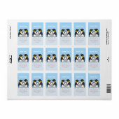 かわいいサンキューペンギン家族ベビーシャワーパーティー ラベル (フルシート)