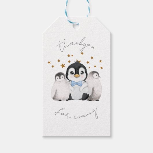 かわいいサンキューペンギン来for ギフトタグ (正面)