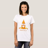 かわいいサンクスギビングのノームと落ち葉のTシャツ Tシャツ (正面フル)