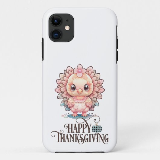 かわいいサンクスギビングの七面鳥 Case-Mate iPhoneケース (裏面)