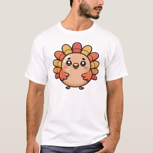 かわいいサンクスギビングターキー クラシックTシャツ Tシャツ (正面)