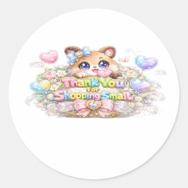 かわいいサンクスギビング ショッピング スモール キャット シール