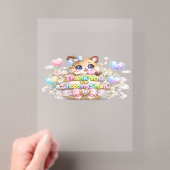 かわいいサンクスギフティング ステッカー 子猫 アクリル招待状 (インサイチュ (ポータブル))
