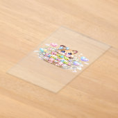かわいいサンクスギフティング ステッカー 子猫 アクリル招待状 (レイダウン)