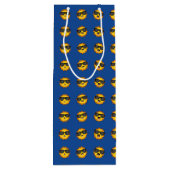 かわいいサングラスハッピーエモジ顔 ワインギフトバッグ (裏面)