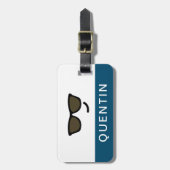 かわいいサングラス笑顔顔 ラゲッジタグ (正面縦)